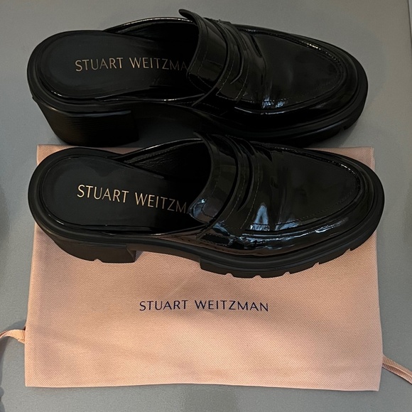 Stuart Weitzman Soho Mule Slip-on Loafer Lug Sole Black Women's Size 6 / 36.5 - Picture 2 of 12